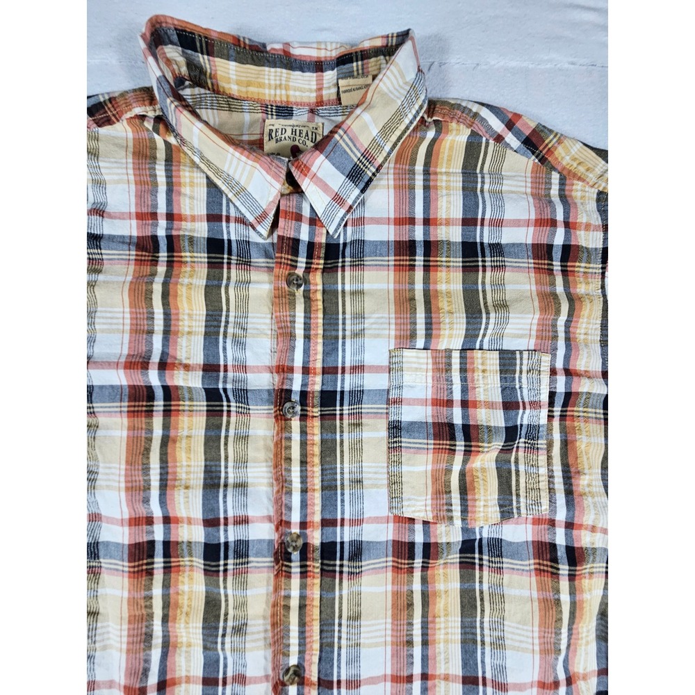 Red Head Brand Co Mens 2XL Plaid Button Up Shirt Short Sleeve‎ 602RHS23-8540W